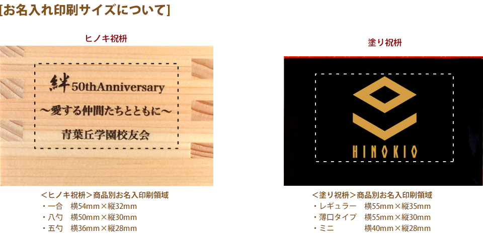 オリジナルデザインお名入れサービス ヒノキ祝枡 製品一覧 価格表 ヒノキオドットコム